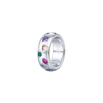 Quan zhilong same style colorful diamond ring for women