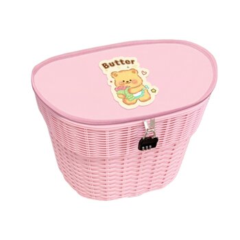 Cute cartoon battery with lid and rear basket for electric vehicle