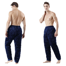 Winter mens cotton trousers three-layer thickened warm trousers middle-aged and elderly quilted home trousers plus fat plus size pajamas