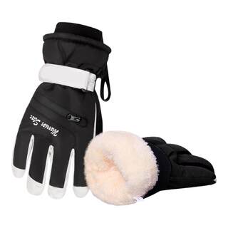 Pull-Back Ski Gloves for Men, Winter Outdoor Windproof and Cold-Proof Motorcycle Gloves, Women's Anti-Slip Mountaineering Gloves
