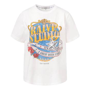 Raive contrast print rose floral loose t-shirt