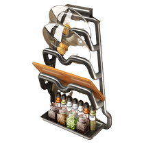 Space Aluminum Pan Lid Rack Wall-mounted Kitchen Shelving Universal Containing Perforated Large Pot Lid Placer Placer