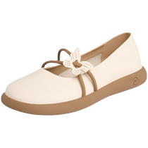 Zhuoshini 2024 new summer flat soft-soled Mary Jane womens shoes one-legged casual white temperament single shoes for women