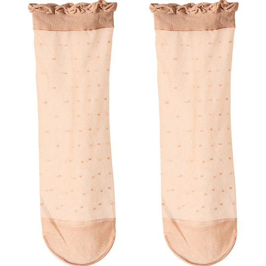 SK loose-mouthed fungus fashionable polka dot short stockings matte