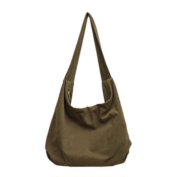 Japanese and korean style canvas tote bag women's shoulder crossbody large bag