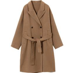 Sow 2022 ດູໃບໄມ້ລົ່ນແລະລະດູຫນາວຄົນອັບເດດ: ຄຸນນະພາບ temperament ຄົນອັບເດດ: ຄົນອັບເດດ: ຂະຫນາດກາງແລະຍາວ woolen coat waist double-sided woolen coat ແມ່ຍິງ