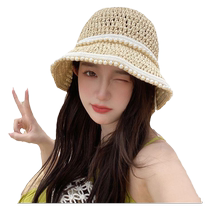 Straw hat women summer sunscreen sunbeds thin and breathable fisherman hat out for holiday beach hat Fashion sun hat