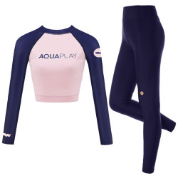 AquaPlay ແຍກຊຸດລອຍນ້ໍາຂອງແມ່ຍິງ snorkeling trousers ແຂນຍາວຂອງແມ່ຍິງ swimsuit ການປົກປ້ອງແສງແດດຂອງແມ່ຍິງ wetsuit surfing suit