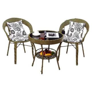 Vine chair three -piece balcony tea table and chair combination outdoor guest coffee table courtyard simplicity, leisure, waterproof iron, iron -resistant table and chair