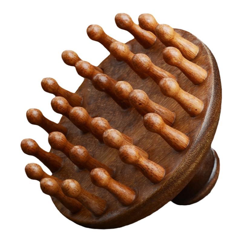 Sandalwood disc ring comb portable comb meridian brush