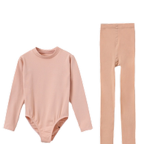 Childrens dance velvet bottoming shirt girls skin-colored tight-fitting ballet practice uniform one-piece invisible flesh-colored top