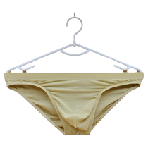 Mens simple and versatile briefs low-waisted ice silk cool striped underwear soft and breathable design casual shorts