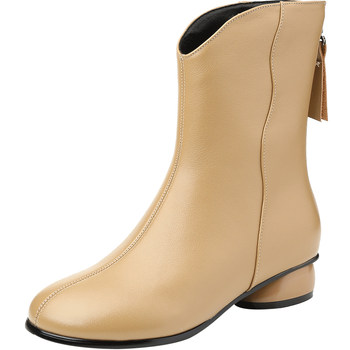 Lingfeng large size genuine leather women's shoes are soft, comfortable and warm