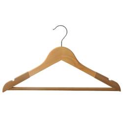 Flocked clothes hanger solid wood non-slip seamless clothes hanger clothes rack wood wood wardrobe storage clothes store