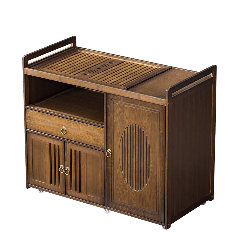 Mobile tea table, small tea table, tea cabinet and kettle integrated