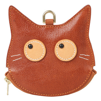 Women's retro top cowhide cowhide wallet cartoon cat Women's retro top cowhide cowhide wallet cartoon cat