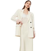 DPLAY Autumn Chinese style apricot pink lapel collar dark pattern jacquard turned sleeves Chinese style top short jacket suit