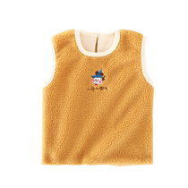Babu Dou baby girls velvet vest autumn and winter thickened girls vest childrens bottoming childrens waistcoat outer wear 746