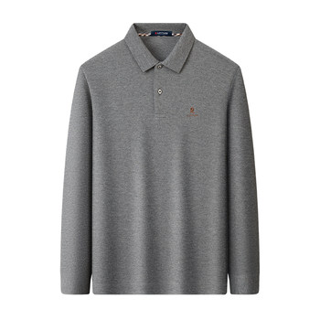Montagut large pique long staple cotton lapel polo shirt