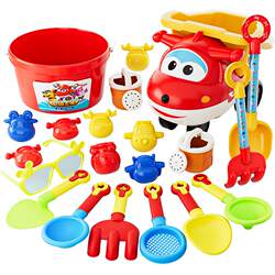 Super Flying Man Children's Beach Toy Set Playing with Sand Tools Outdoor Sand Digging Shovel Hourglass Toy for Boys and Girls