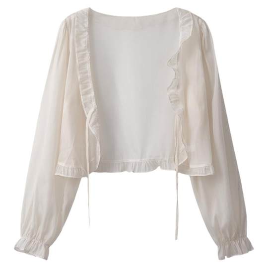 冰丝防晒雪纺开衫女夏季大码胖mm薄款空调衫外搭罩衫坎肩披肩外套