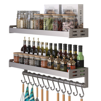 Jingyu space aluminum kitchen shelf no punching