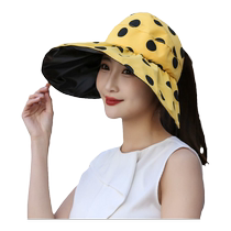 2024 new style sun protection sun hat spring and summer black plastic big brim sunshade hollow top fisherman hat fashionable with windproof rope