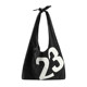 GOODBAI 23 logo numbered contrast patch faux leather knotted bag