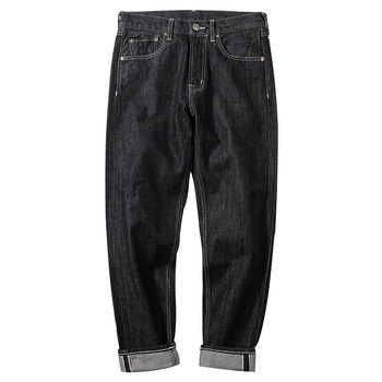 14OZ ທ່າອ່ຽງ versatile ພື້ນຖານຫນັກຫູສີແດງ denim jeans MBBCAR ແຄບການອອກແບບຕົ້ນສະບັບ embroidery retro