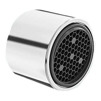 Faucet aerator core splash filter