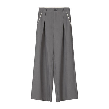 Xiangmeimei high waist suit wide leg pants women's 2026 new loose slim casual pants small versatile straight pants