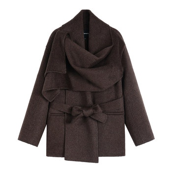 Pusumede warm fireplace light luxury sheep wool double-sided woolen coat feminine scarf shawl woolen coat