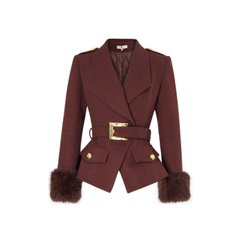 Md qianyi intellectual narrative 2025 winter wool woolen jacket fashion temperament short style thickened