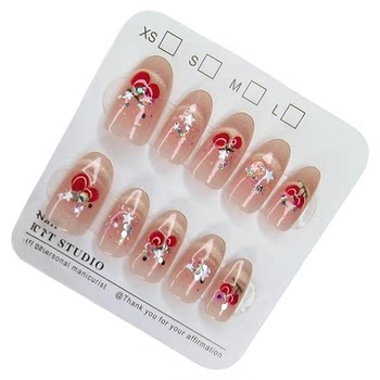 Pure cherry wearing armor 2025 new nail art Pure cherry wearing armor 2025 new nail art