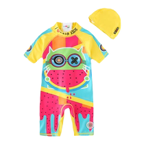 KRIO childrens one-piece swimsuit suit for boys girls and middle-aged children with sun protection and warmth hot spring vacation beach surfing suit