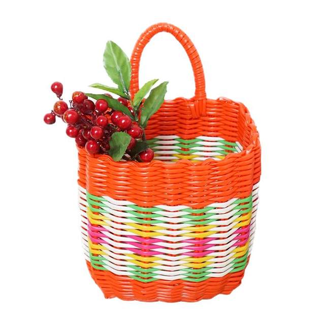 Plastic woven bathroom storage basket storage basket