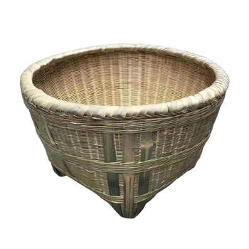 Large basket fine environmentally friendly supermarket decoration storage bamboo basket
