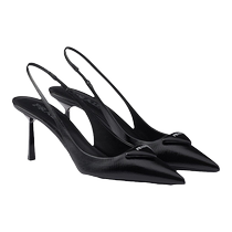 Prada Prada womens Saffiano patent cow leather slingback high heels