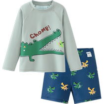 (Light cooling and sun protection) Mini Balabala Boys Swimsuit Soft High Elastic Split Swimsuit Set UPF50