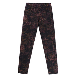 Yongzhan ດູໃບໄມ້ລົ່ນແລະລະດູຫນາວແມ່ຍິງໄວກາງຄົນແລະຜູ້ສູງອາຍຸ pants ອົບອຸ່ນຂອງບ້ານມອມຜ້າຂົນຫນູສູງແອວຫນາ Slim Jacquard ກາງເກງຜ້າຝ້າຍຜູ້ສູງອາຍຸ Pants