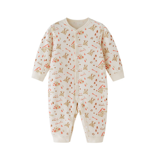 Kangle baby baby jumpsuit autumn and winter bottoming pure cotton newborn clothes full month baby pajamas and romper