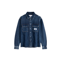 CK Jeans24 spring and summer mens simple patch pocket pure cotton distressed loose denim style shirt jacket J325558