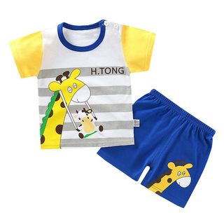Pure cotton children's short-sleeved suit t-shirt Korean style summer clothing