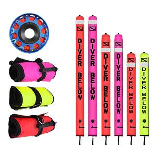 潜水象拔SMB浮标深潜水肺装备充气反光浮标信号海上定位警示线轮