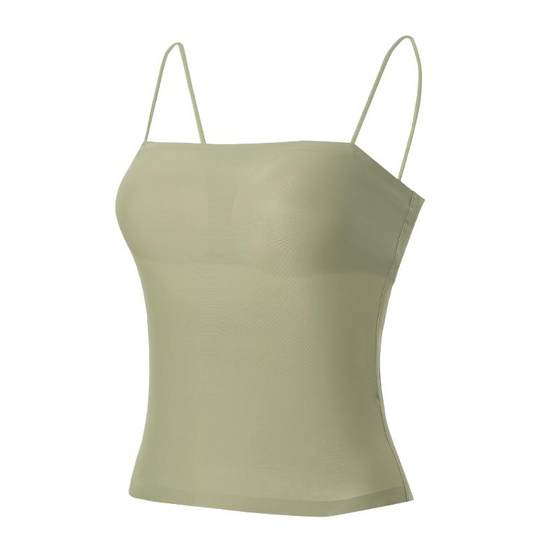 Sling small vest, white woman in summer, put on the bottom of the bottom wearing ice silk backbone chest strap chest cushion integrated tube top top