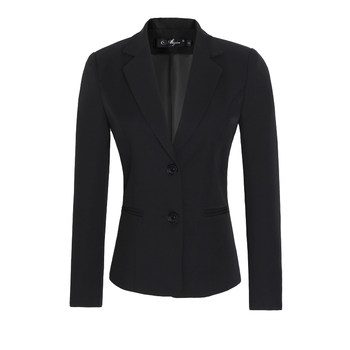 Women's plus size black suit jacket business wear