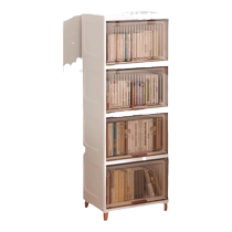 Bookshelf floor-standing storage rack bookcase dust-proof storage cabinet household storage cabinet with door snacks imitation glass acrylic