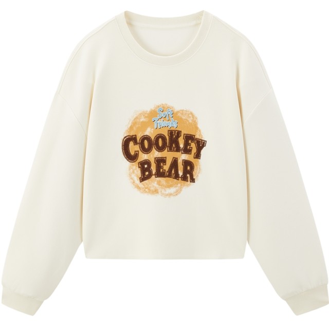 Shopping mall same style LeDing cooperation series biscuit printed short sweatshirt C2CRE3316