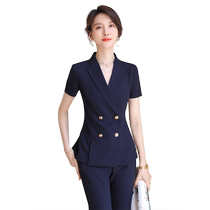 Small professional suit for women fashion jewelry store beauty salon work clothes temperament manager thin short-sleeved formal wear summer