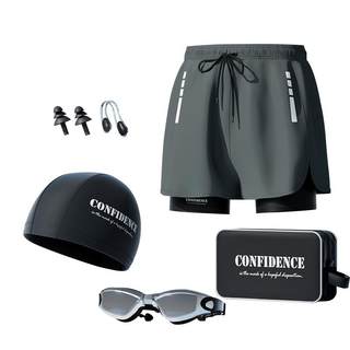 泳裤男士防尴尬2025新款平角大码游泳裤专业温泉泳衣游泳全套装备